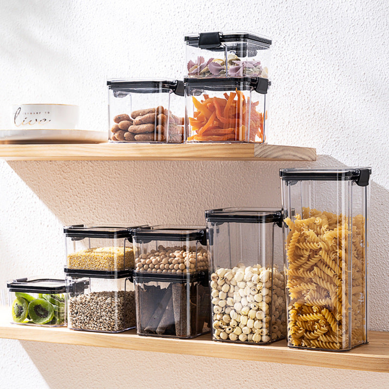 Sealed Cans Of Whole Grains Kitchen Storage Food Grade Transparent Plastic Cans Box Snacks Dry Goods Tea Storage Cans