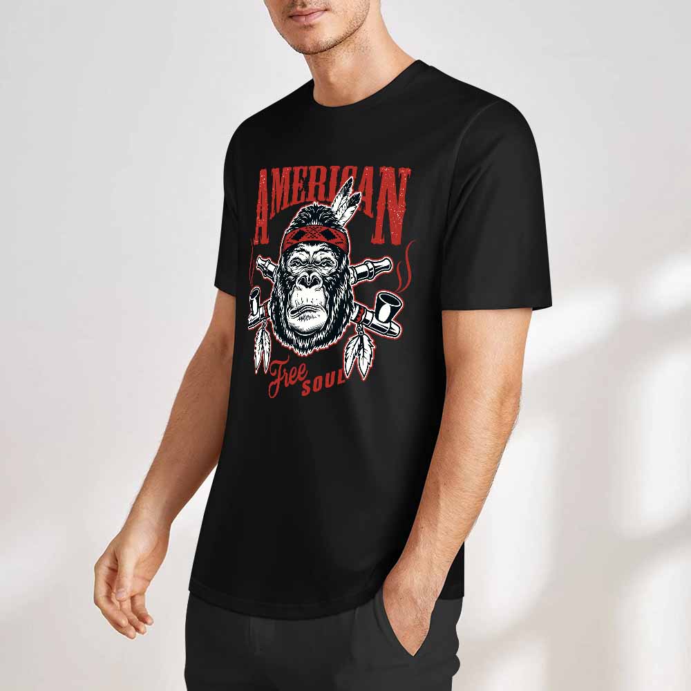 New 2025 Pure cotton short sleeved T-shirt Front print Multiple colors