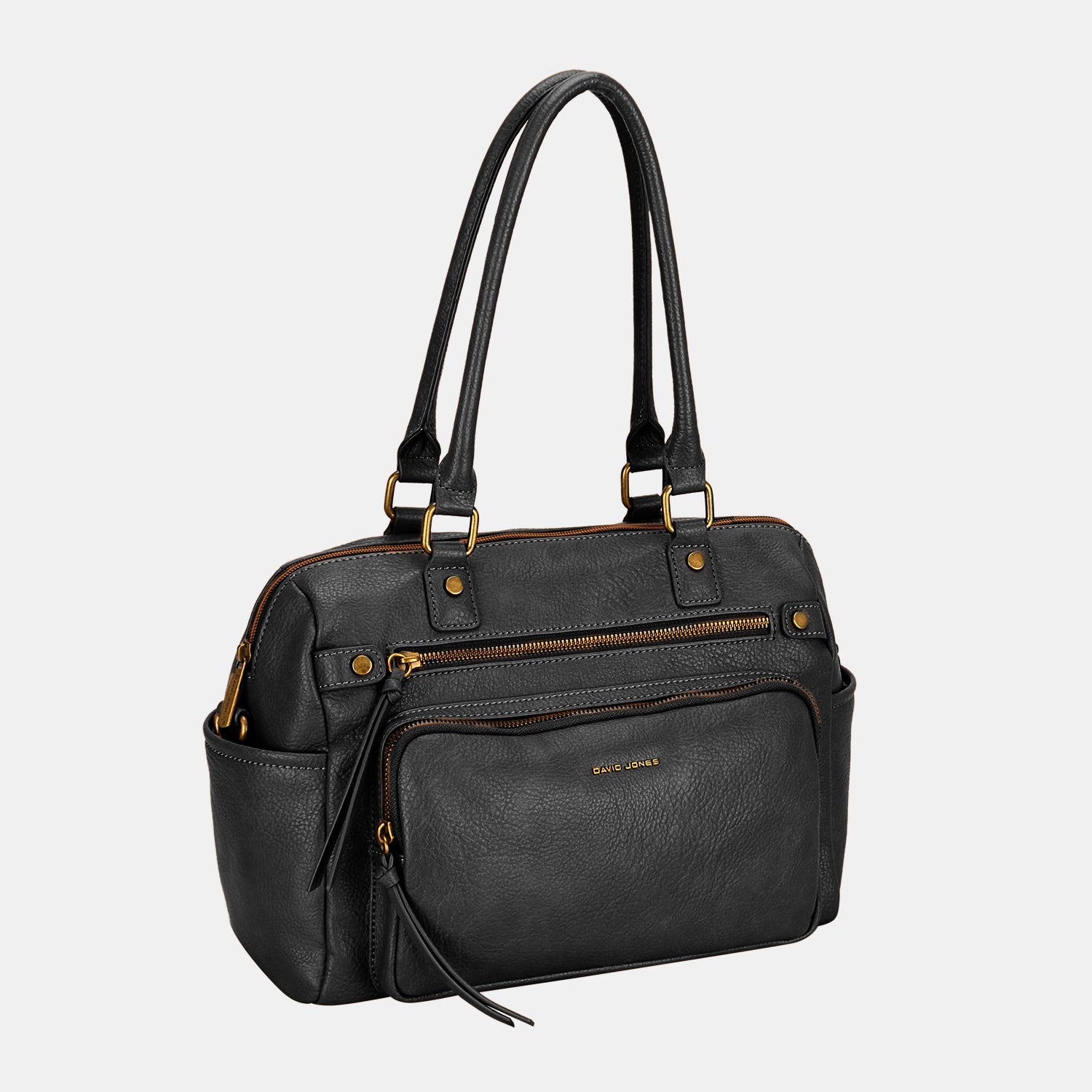 Sac à main en cuir PU à fermeture éclair David Jones