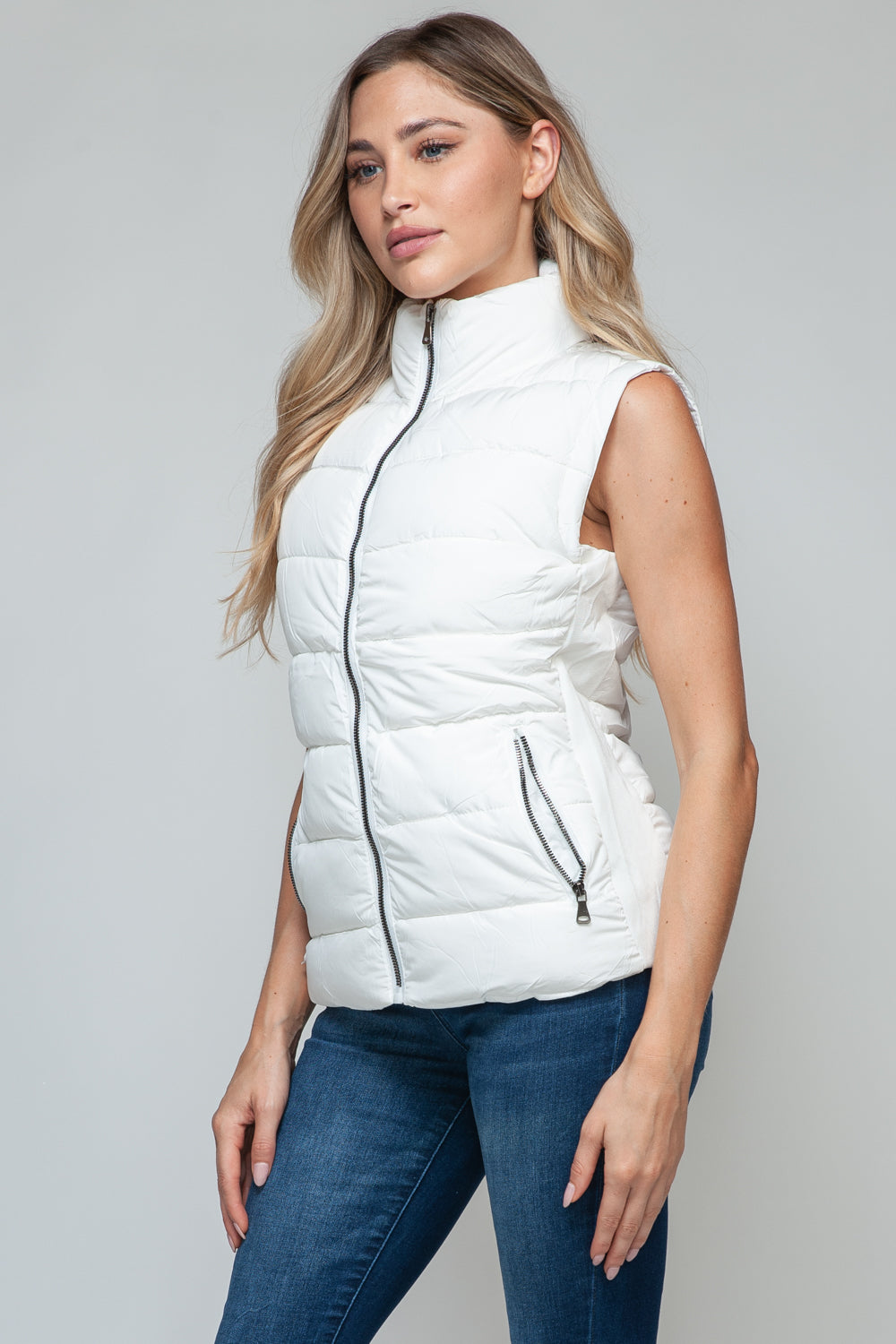 Gilet à col roulé zippé snob avec poches