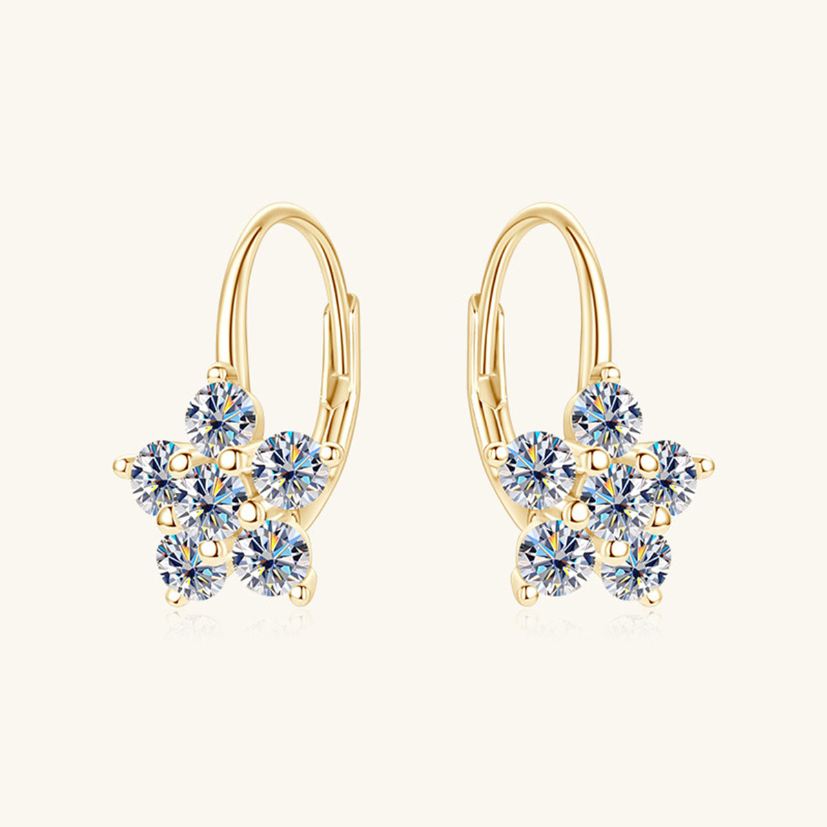 Boucles d'oreilles créoles en argent sterling 925 avec moissanite de 1,2 carat