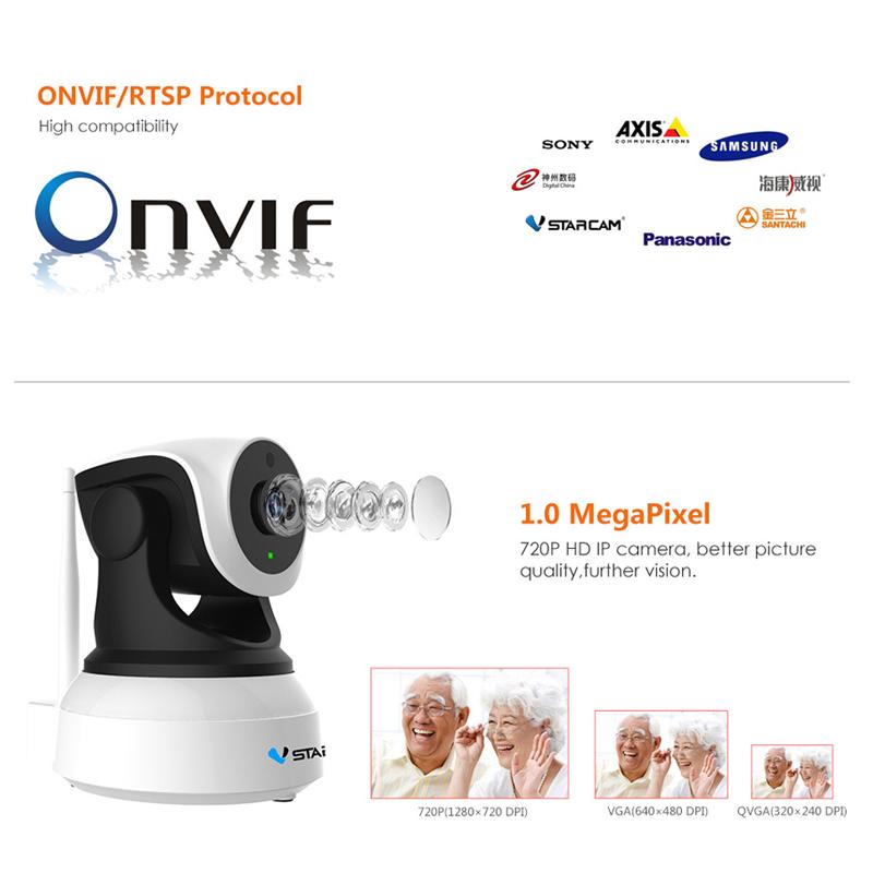 Caméra de surveillance IP sans fil d'intérieur VStarcam HD 720P, WiFi, panoramique