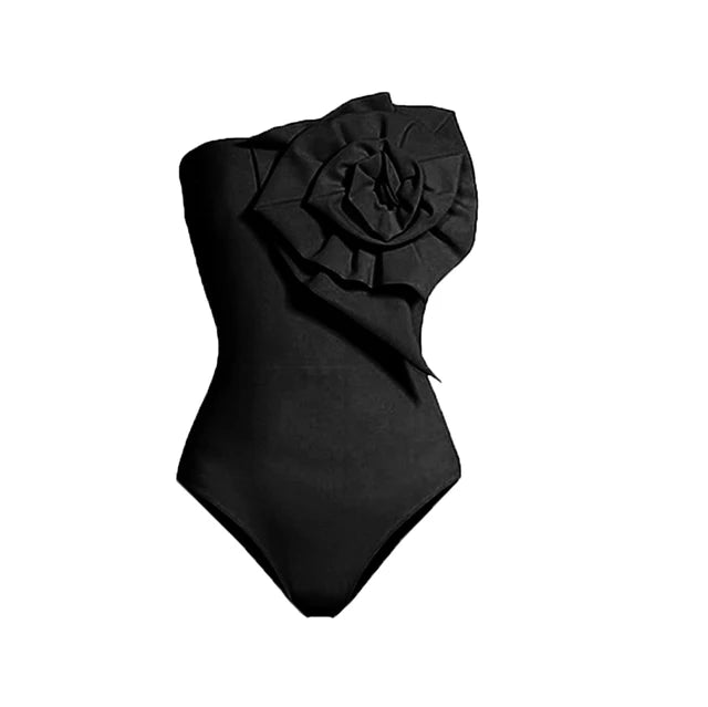 Maillot de bain une pièce à fleurs 3D pour femmes, tenue de vacances