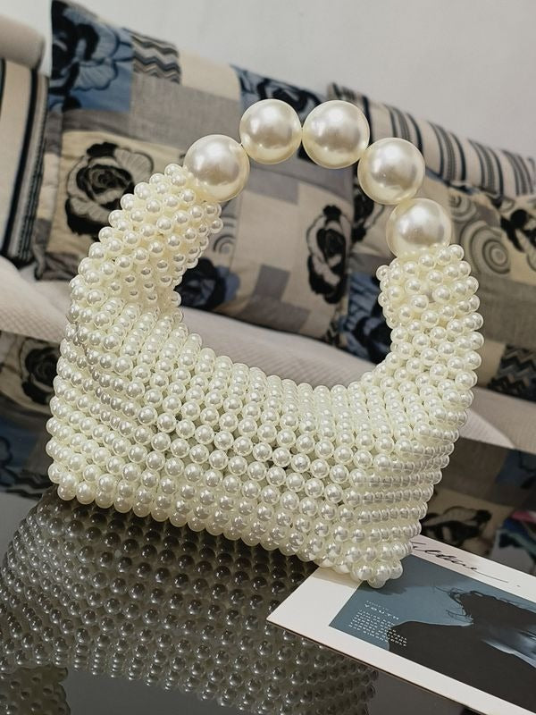 Sac de dîner tissé à la main, sac perlé, grand sac perlé, nouveau sac à main d'été de célébrité Internet
