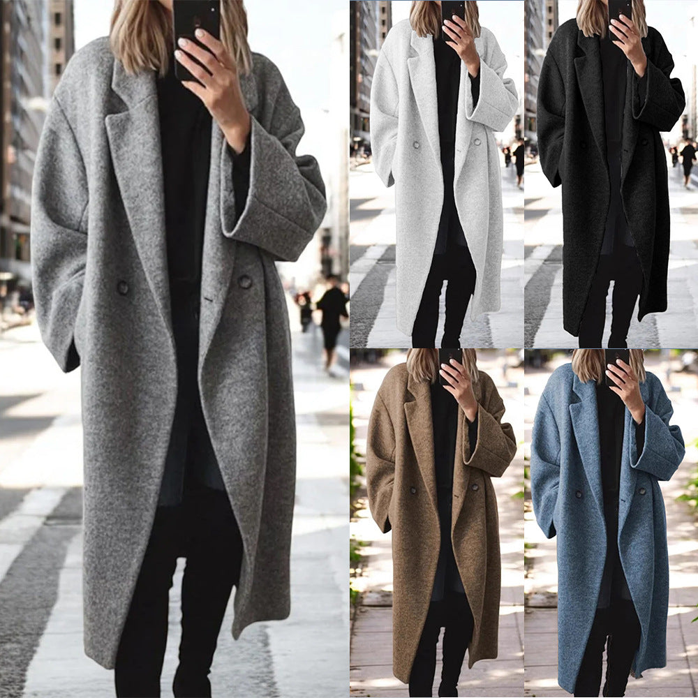 Veste coupe-vent longue en laine multicolore et multi-tailles pour femme