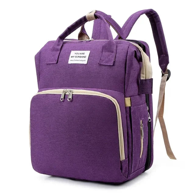 Nouveau sac pliable d'extérieur avec sac de couchage pour bébé, sac à dos multifonctionnel pour biberon, sac à dos à langer