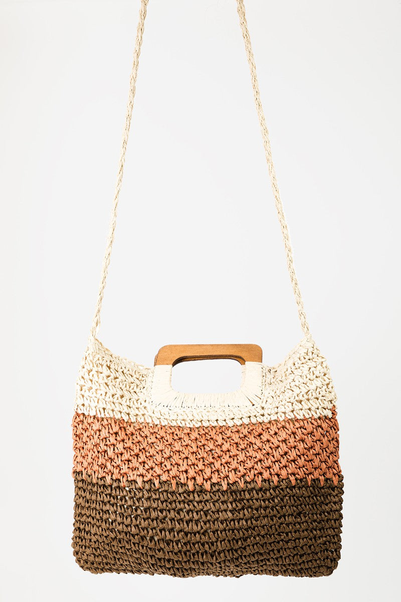 Sac fourre-tout tressé double usage Fame Color Block
