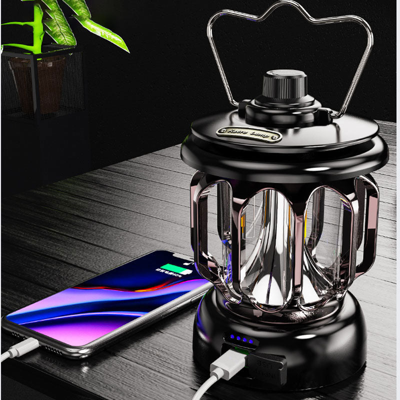 Led retro outdoor camping lamp white long battery life rechargeable tent camping lamp