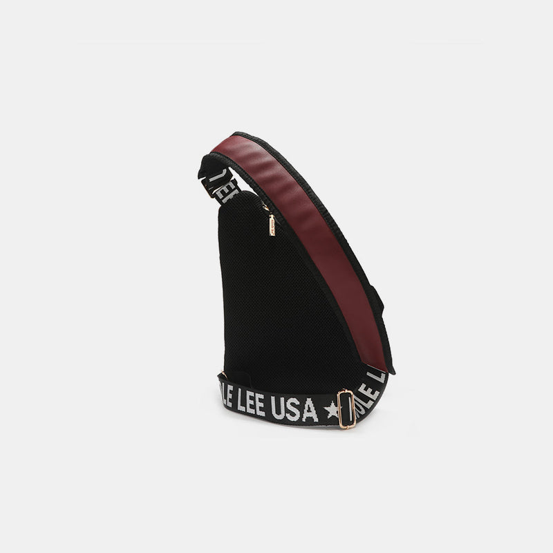 Sac bandoulière en cuir vegan à motif léopard et lèvres Nicole Lee USA