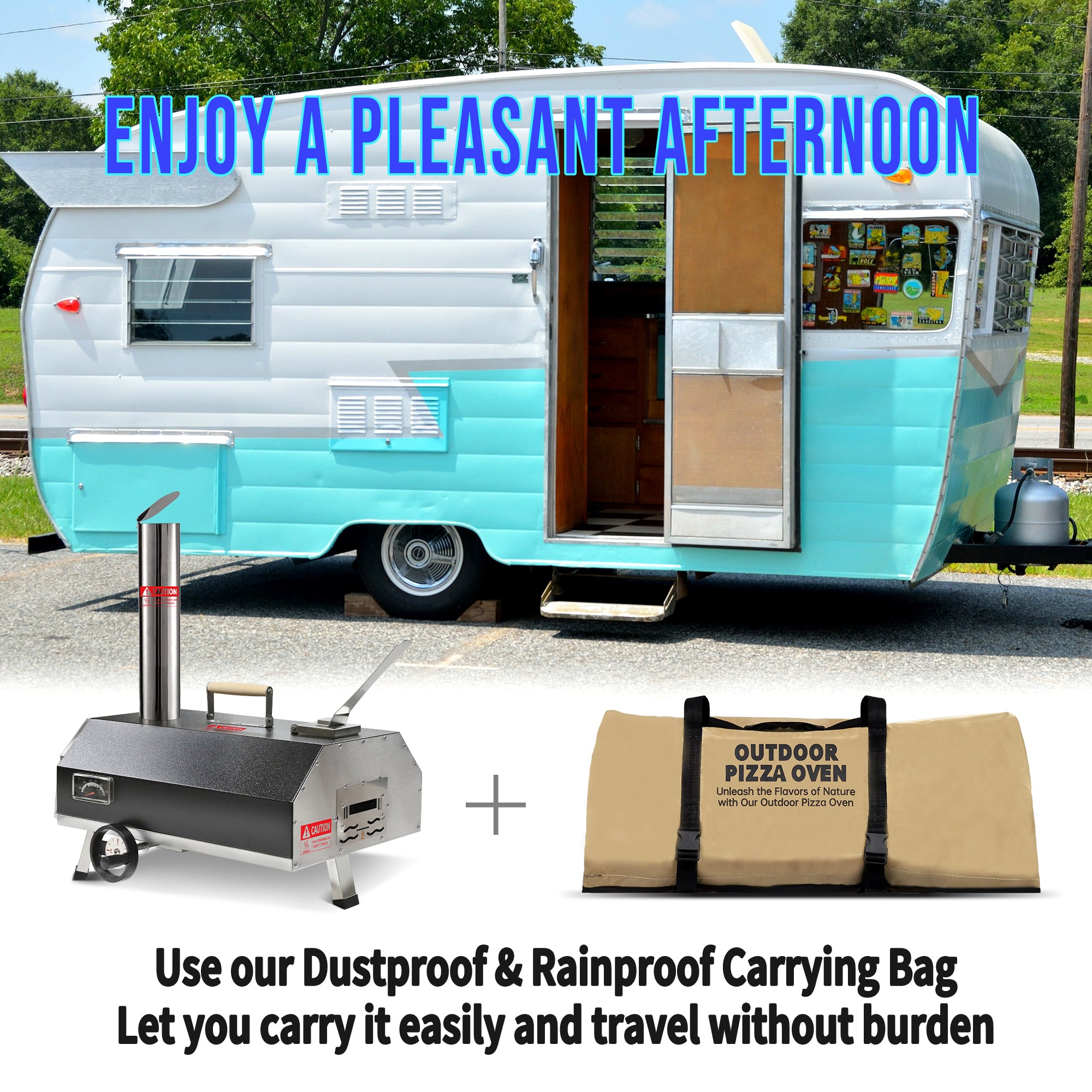 Semi-Automatic Black 12 Outdoor Pizza Oven Portable Wood Fired Pizza Oven Outdoor