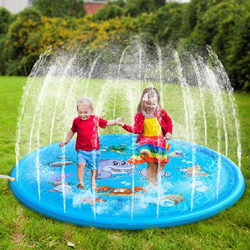 Tapis de jeu d'eau gonflable pour enfants, 170 cm, pour la plage, la pelouse, la piscine, l'extérieur