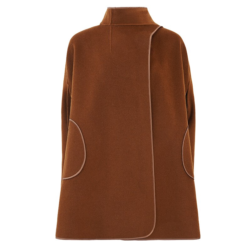 Manteau d'hiver en laine AEL pour femme, poncho chaud, cape, manteau long, vêtement d'extérieur, châle décontracté