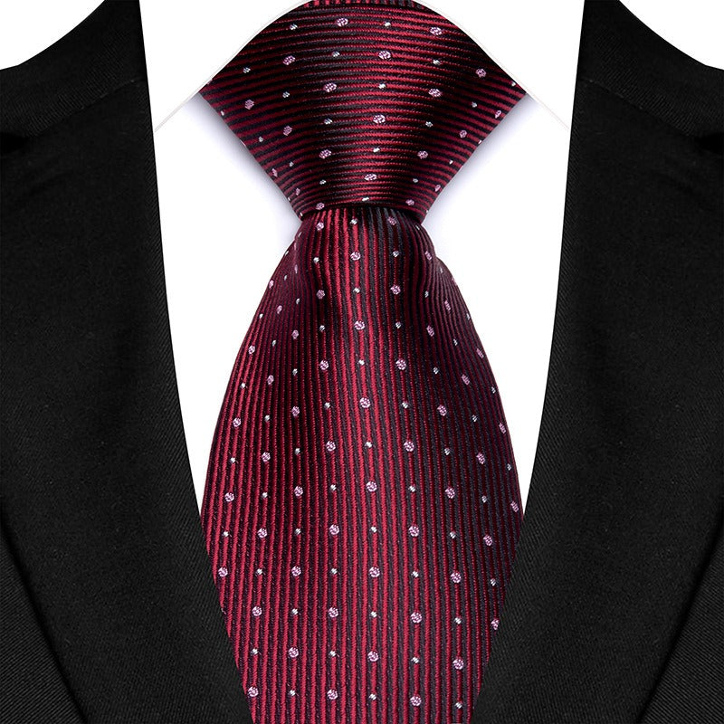 Cravate de costume pour homme à rayures haute densité et petites fleurs