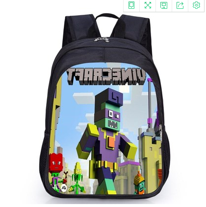 Teenager MineCraft Cartoon Backpack Boy Cartoon School Bags