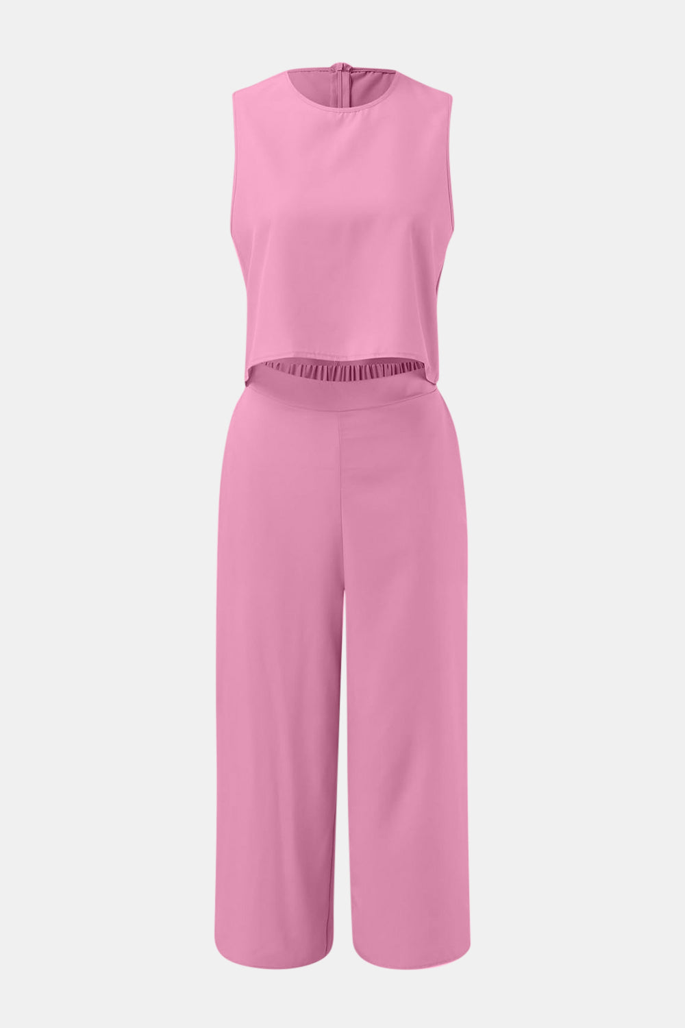 Ensemble haut à col rond et pantalon large