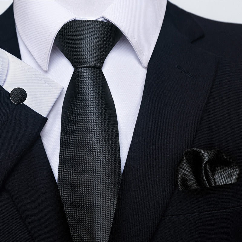 Ensemble de cravate, serviette de poche, boutons de manchette et cravate de costume de mariage pour homme à motifs cachemire