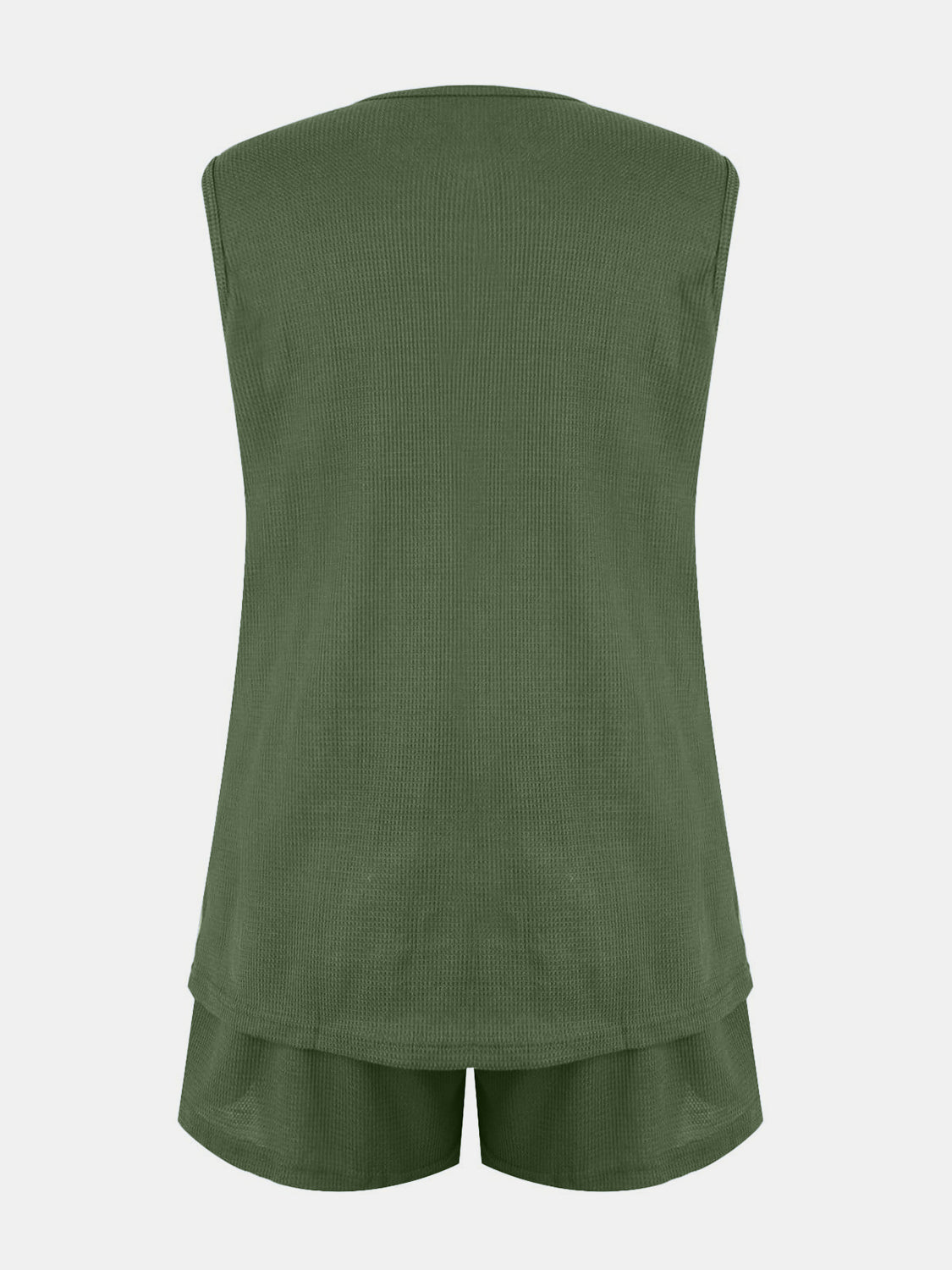 Ensemble haut et short crantés en tricot gaufré pleine grandeur