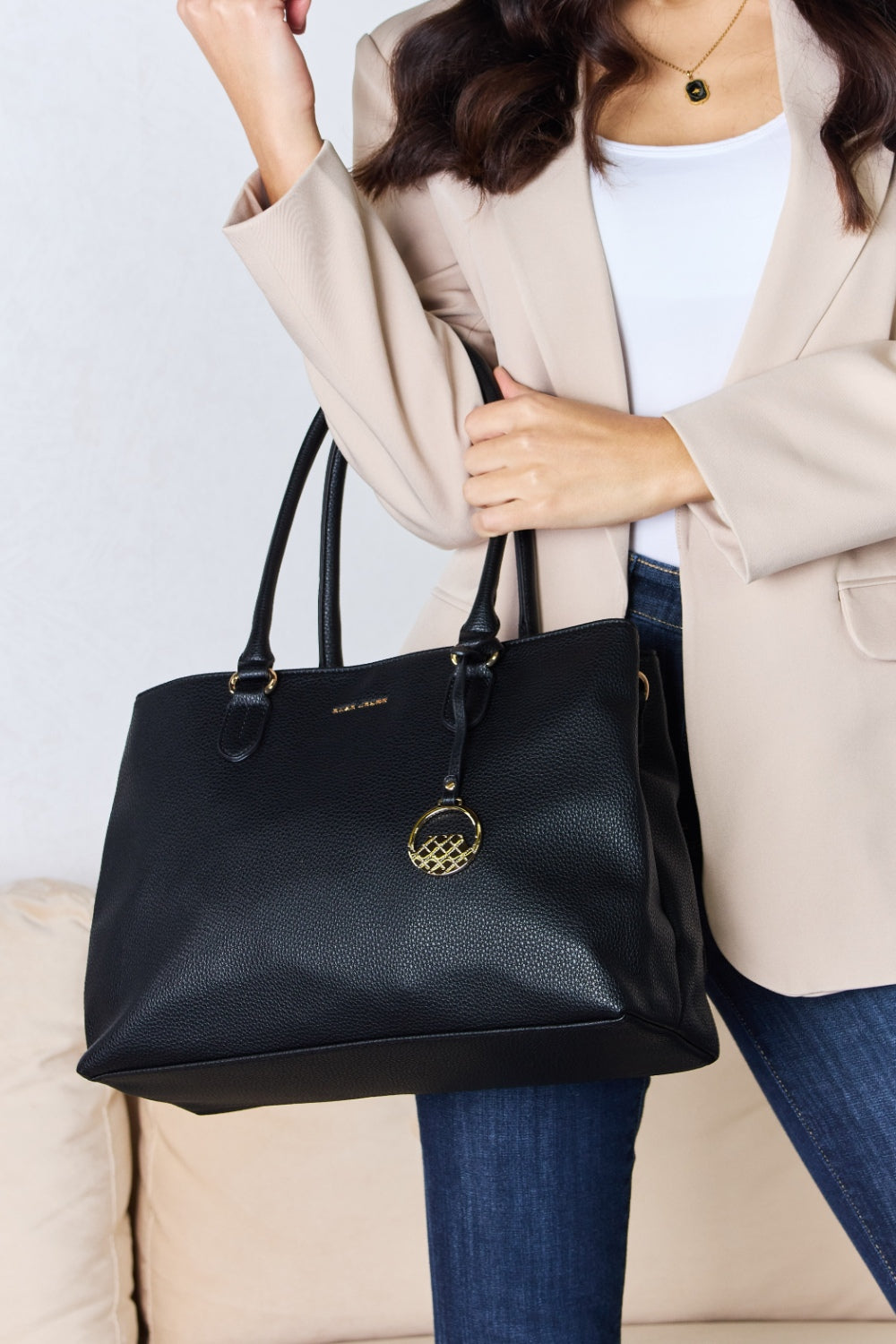 Sac à main en cuir structuré David Jones