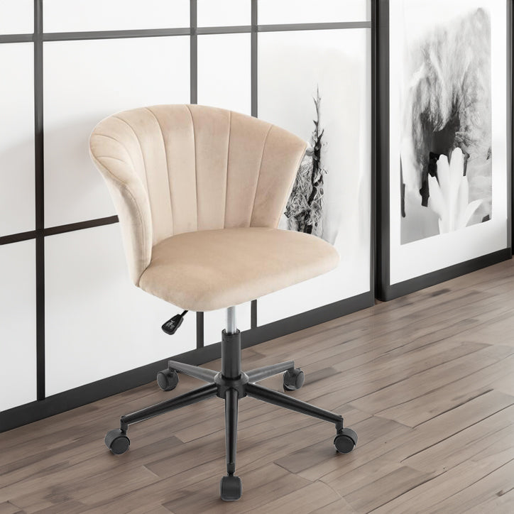 Chaise de bureau pivotante en velours en forme de fleur pour la maison, le bureau ou la chambre à coucher