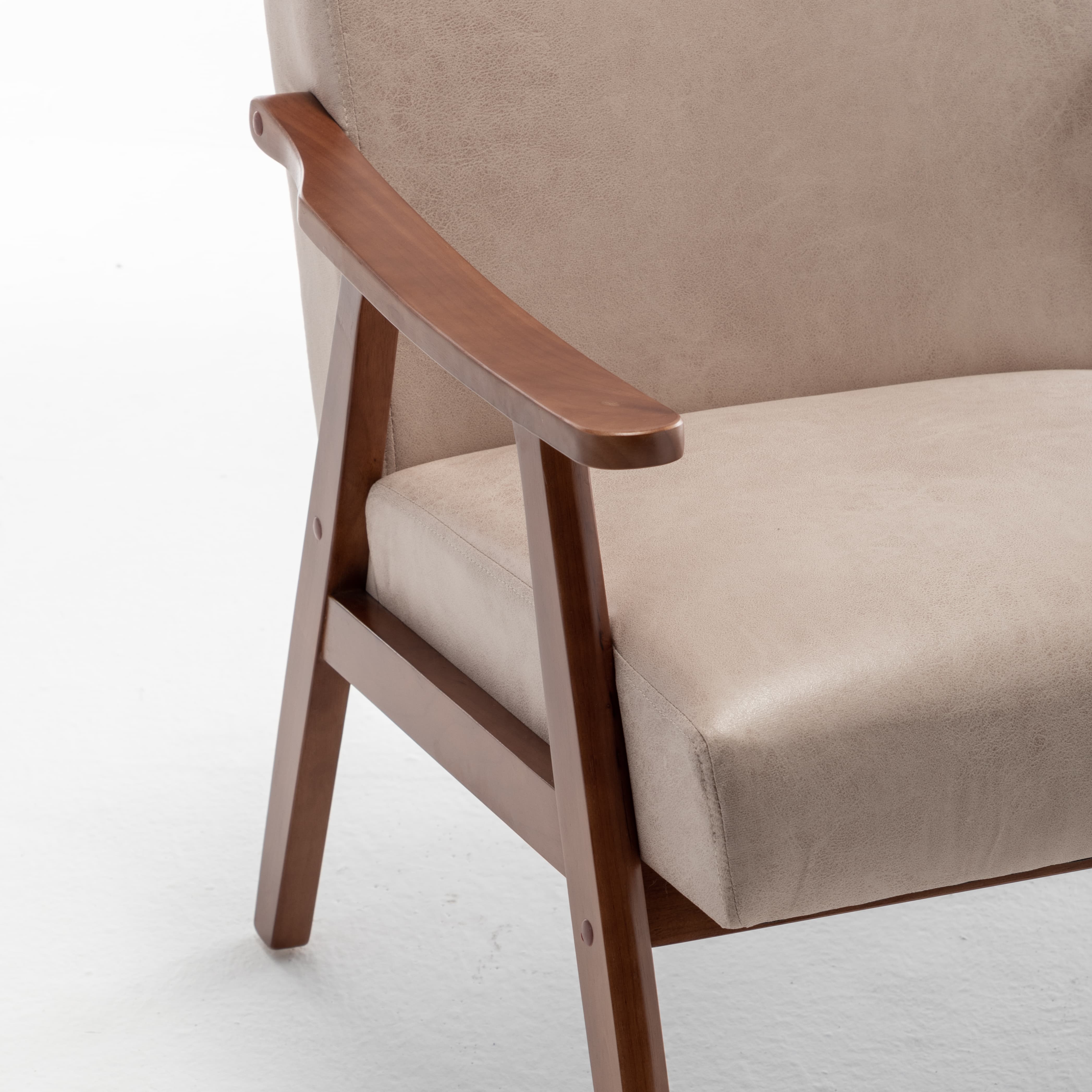 Chaise de salon à cadre en bois massif, chaise d'appoint avec dossier épais, chaise décontractée Indoo