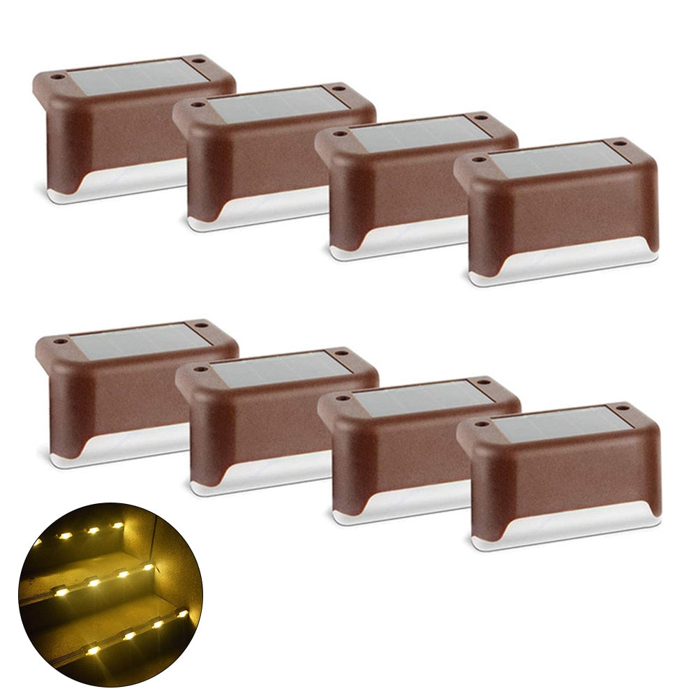 Lampes solaires pour marches, éclairage d'extérieur étanche à LED, éclairage de jardin à énergie solaire, décoration pour terrasse, escalier, jardin, cour, clôture