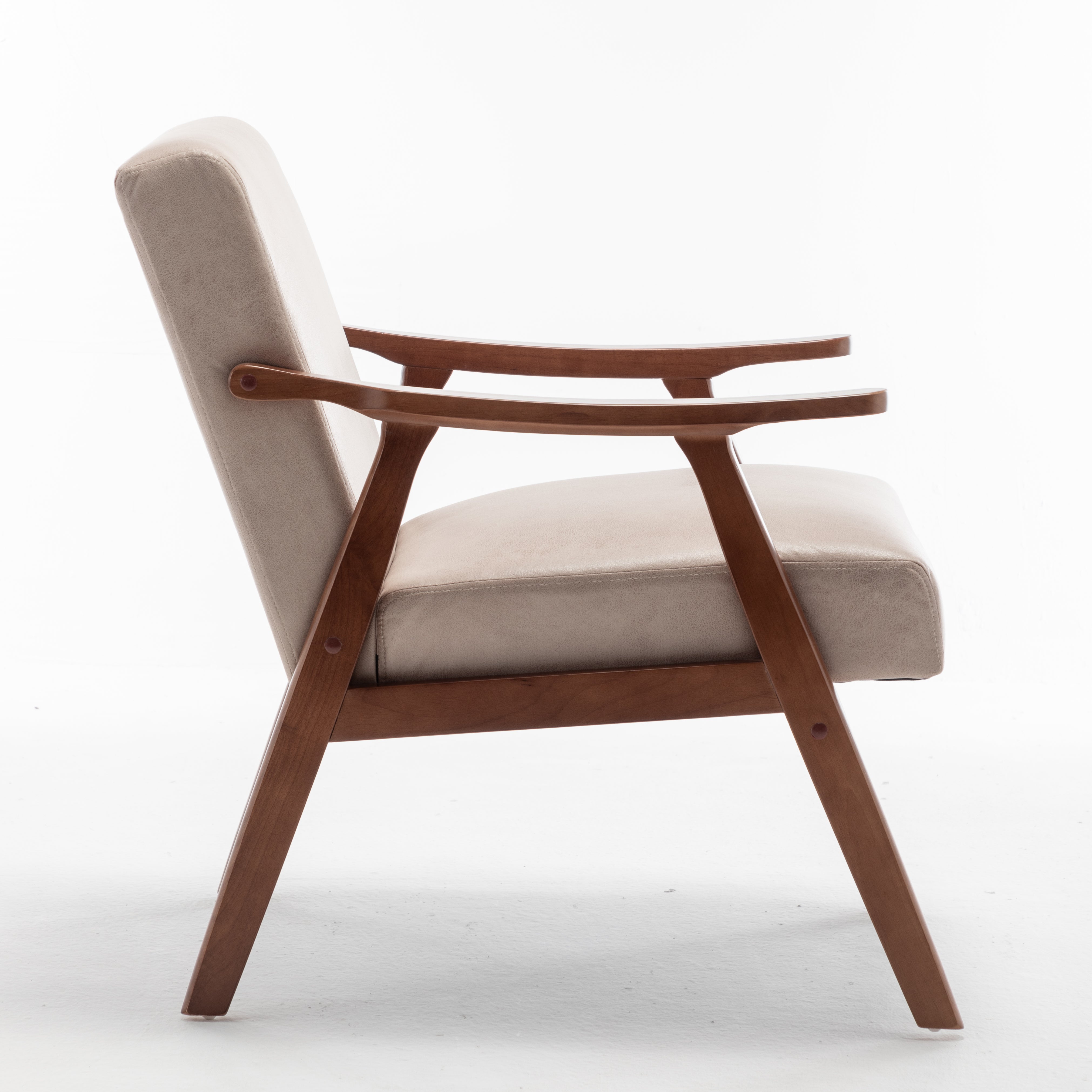 Chaise de salon à cadre en bois massif, chaise d'appoint avec dossier épais, chaise décontractée Indoo