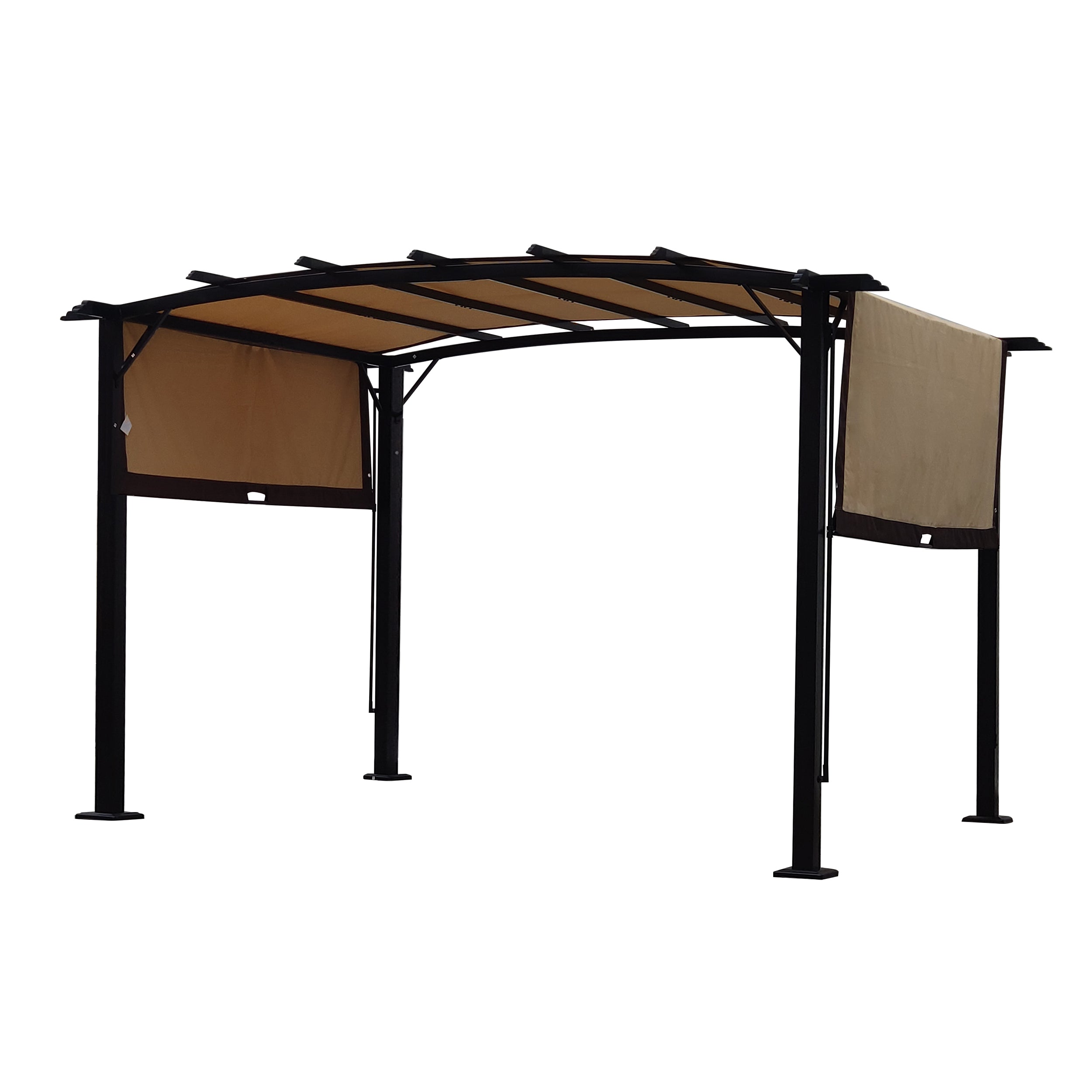 Pergola d'extérieur 12 x 9 pieds, tonnelle rétractable, structure en acier, pergola à raisins, abri solaire pour jardins