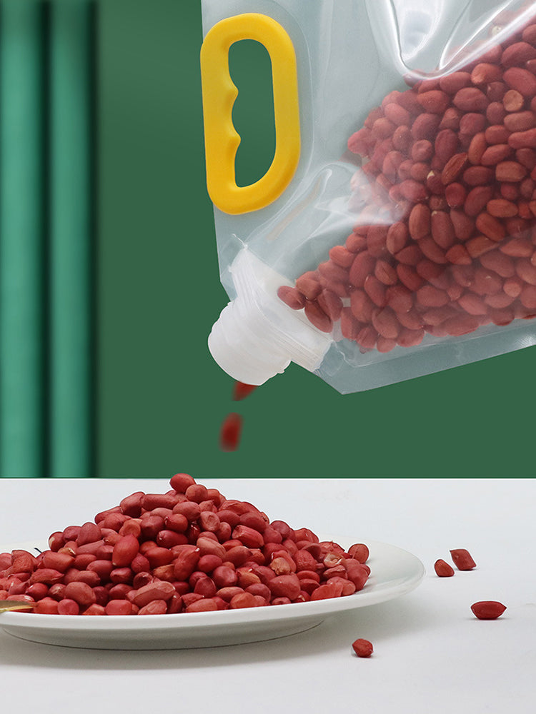 5/10pcs Grain Storage Bag Transparent Self-Supporting Nozzle Bag Sealed Storage Bag