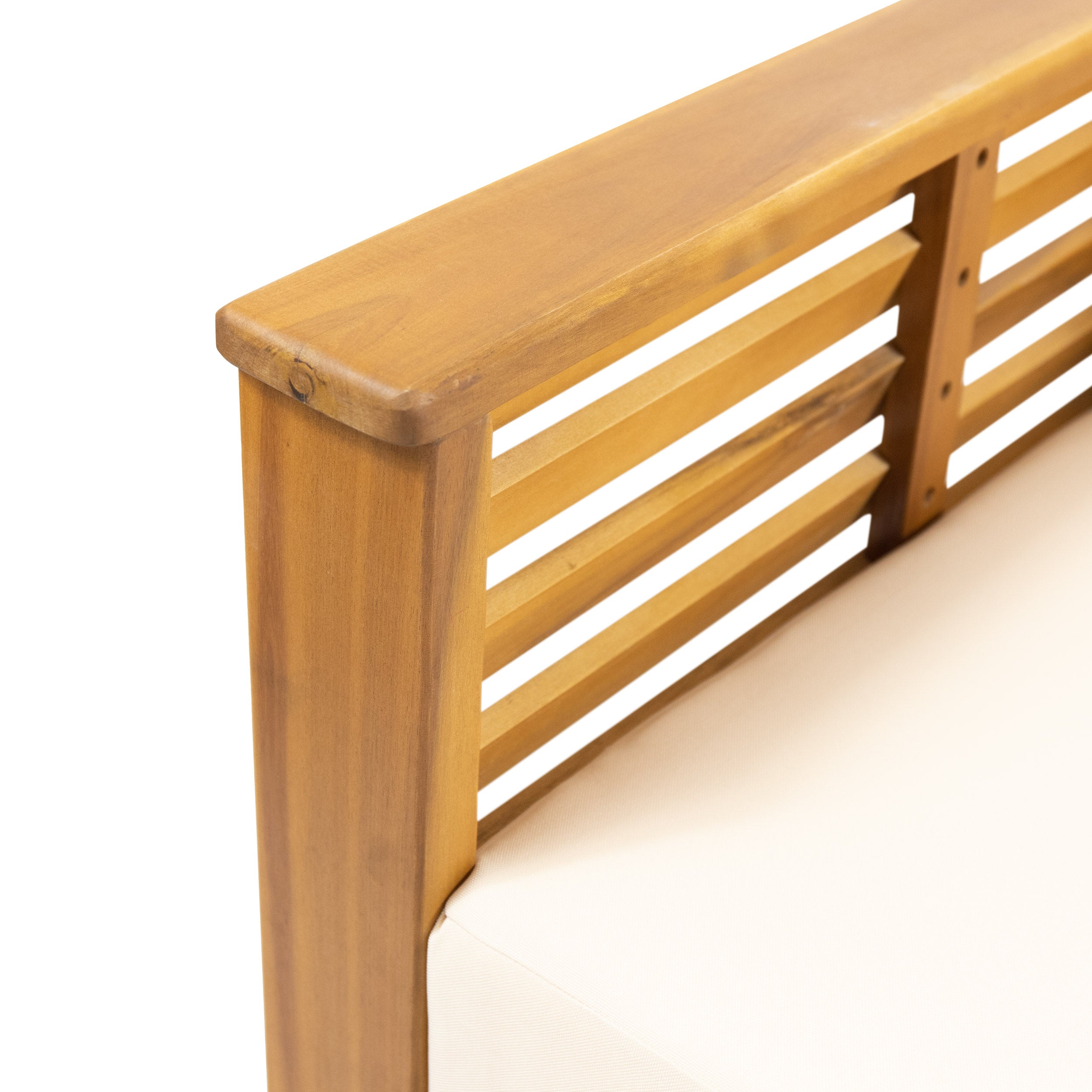 (Lot de 2) Chaises club d'extérieur en bois d'acacia avec coussins, teck + beige, 27,75"P x 32"L x 27,75"H
