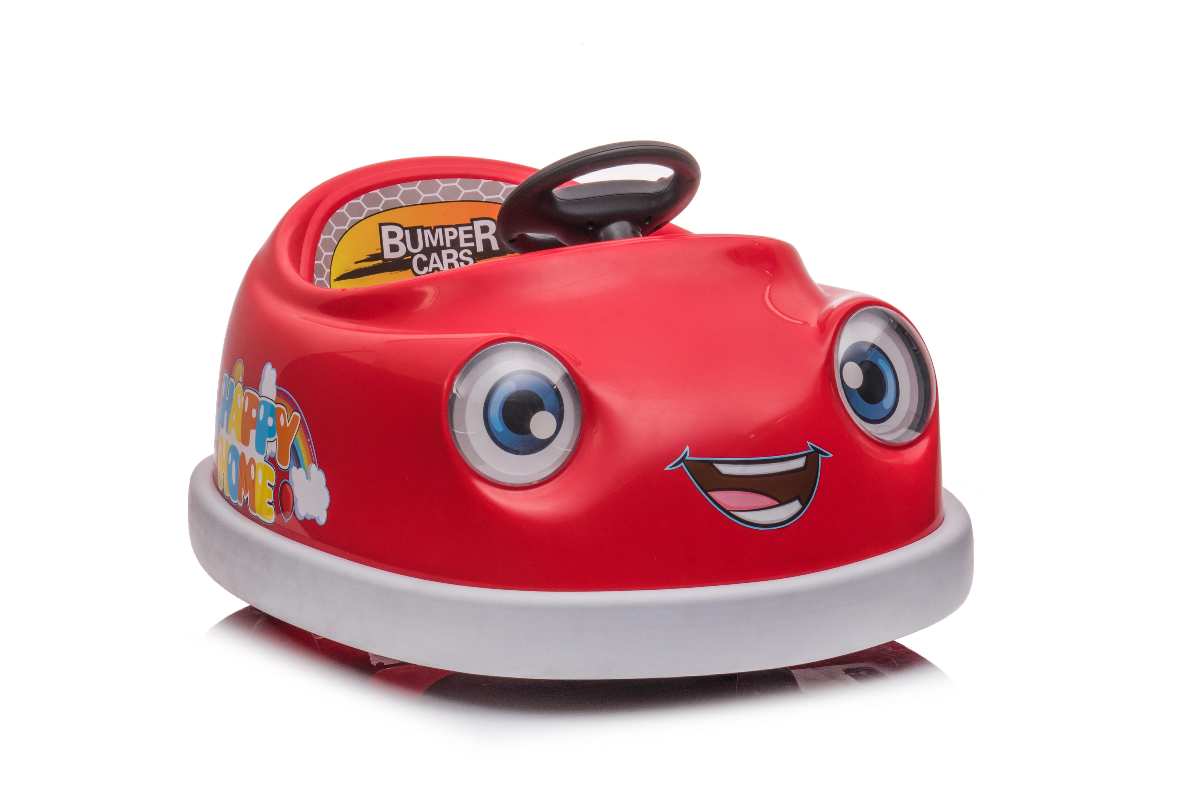 Auto tamponneuse pour enfants de 1 à 6 ans Voiture électrique pour enfants avec tige de poussée Assiette à dîner Musique Mode cheval à bascule