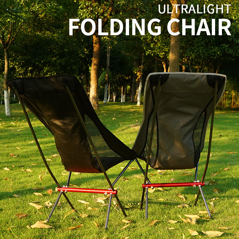 Chaise pliante d'extérieur rehaussée, chaise de lune portable, chaise de camping, de pêche, de loisirs, de plage, chaise arrière