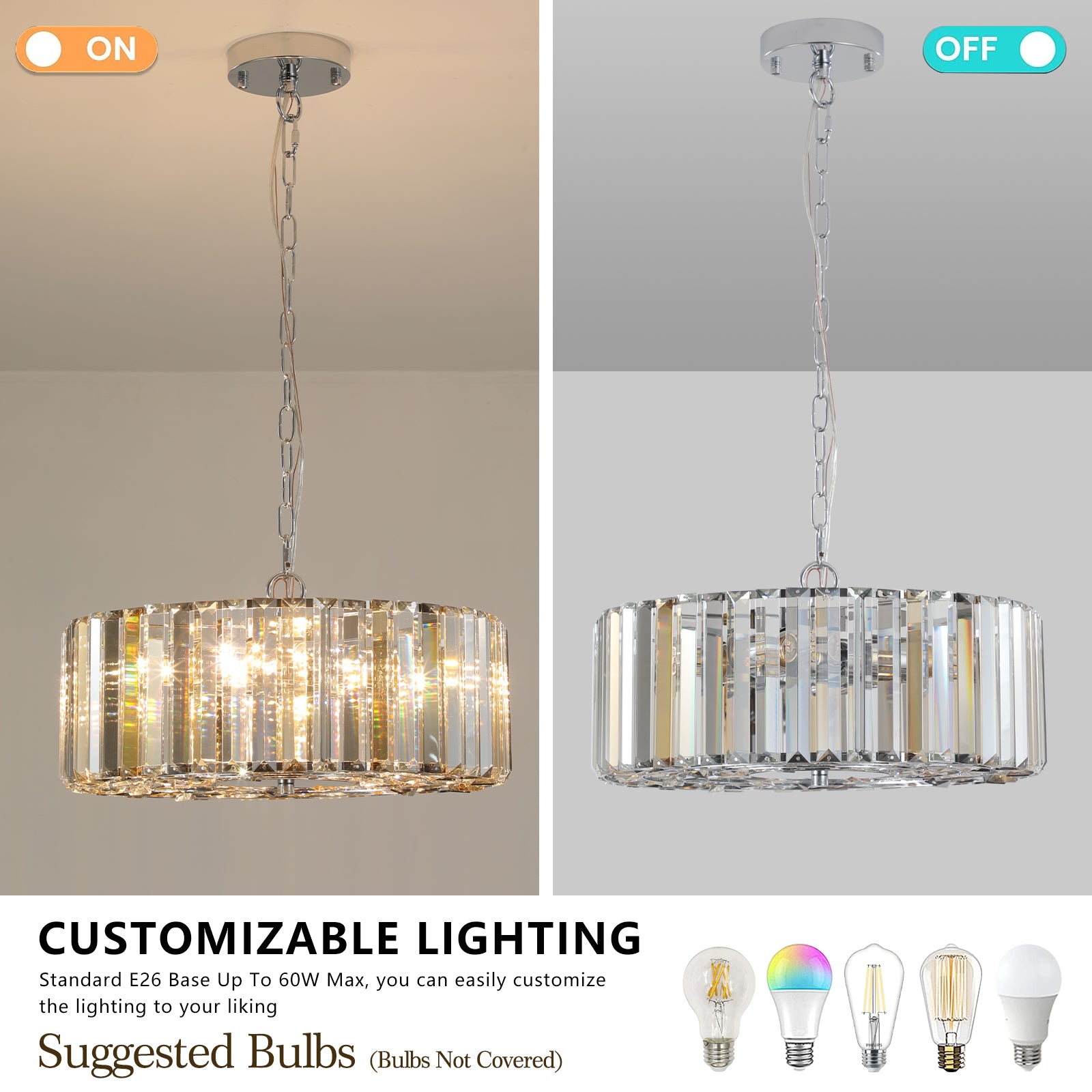 Lustre en cristal moderne pour salon, lampe ronde en cristal, luminaire décoratif de luxe pour la maison
