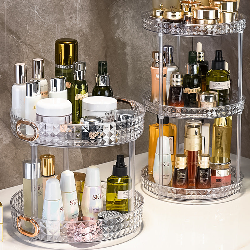 Commode de luxe, étagère de rangement rotative pour cosmétiques, boîte de toilette, bureau, parfum, produits de soins de la peau, plateau