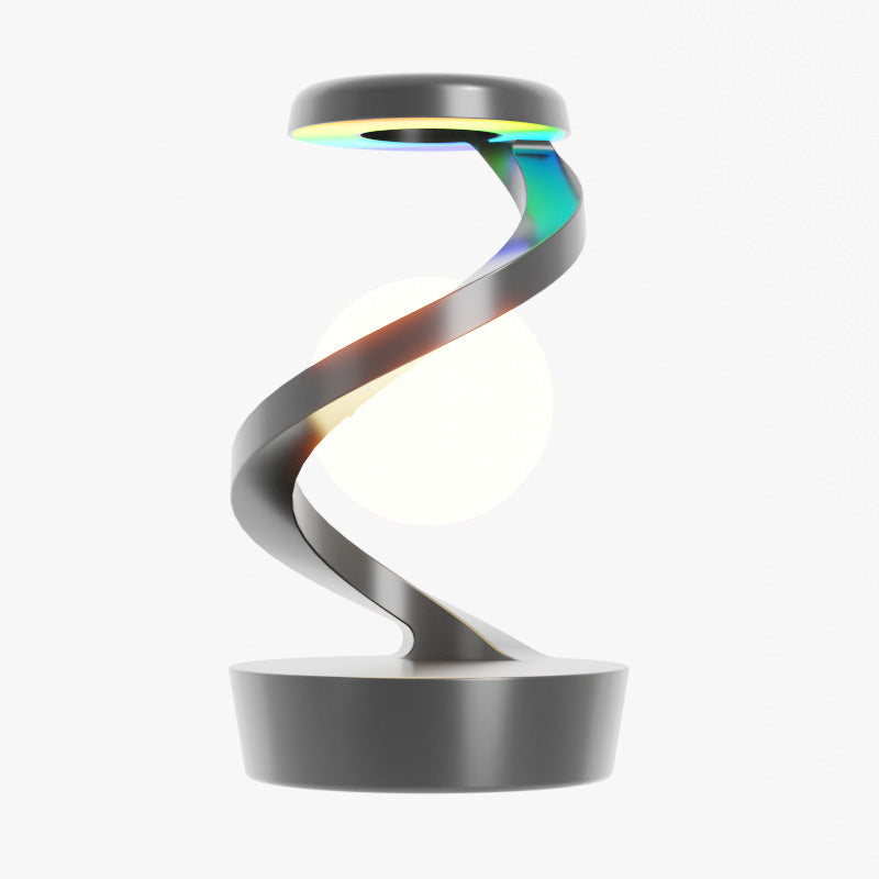 Lampe de table flottante en forme de lune à LED RVB avec chargeur sans fil pour bureau, chambre à coucher, maison