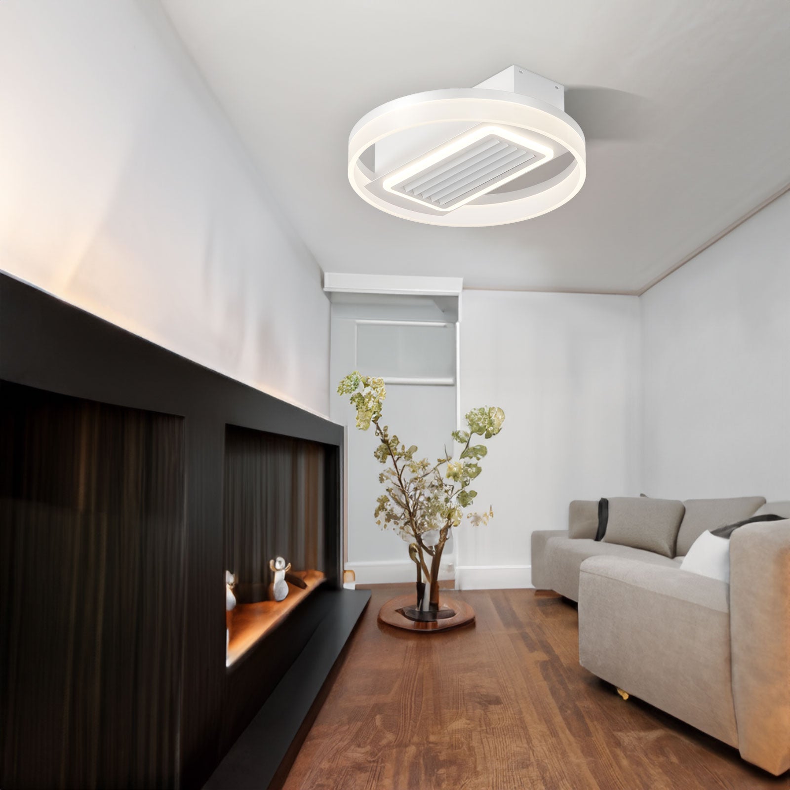 Lampe de ventilateur sans pales avec lumières LED à intensité variable