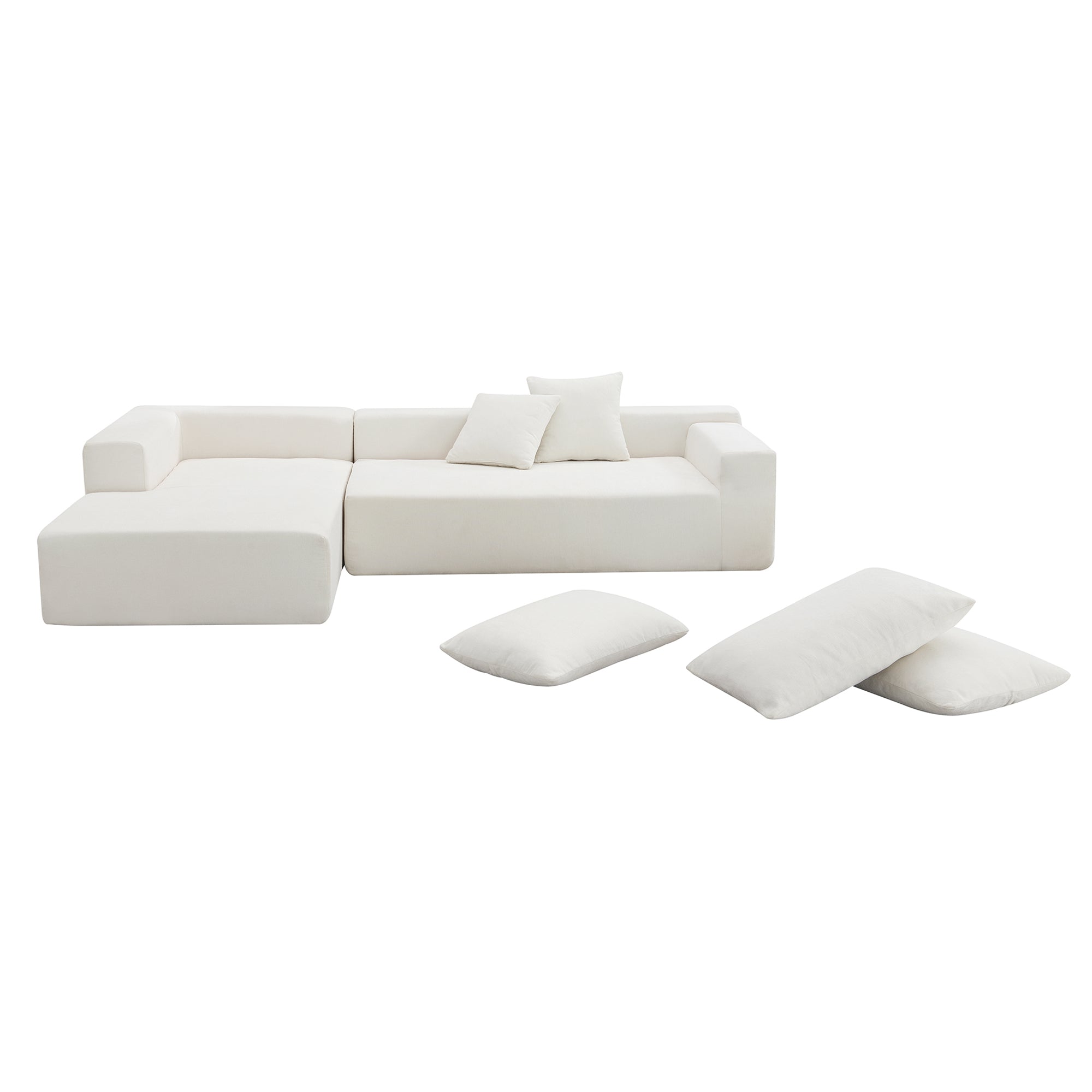 Ensemble de canapés de salon modulaires 109 x 68 pouces, style minimaliste moderne, blanc