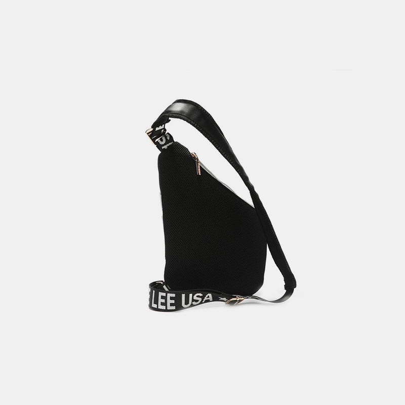 Sac bandoulière en cuir vegan à motif léopard et lèvres Nicole Lee USA