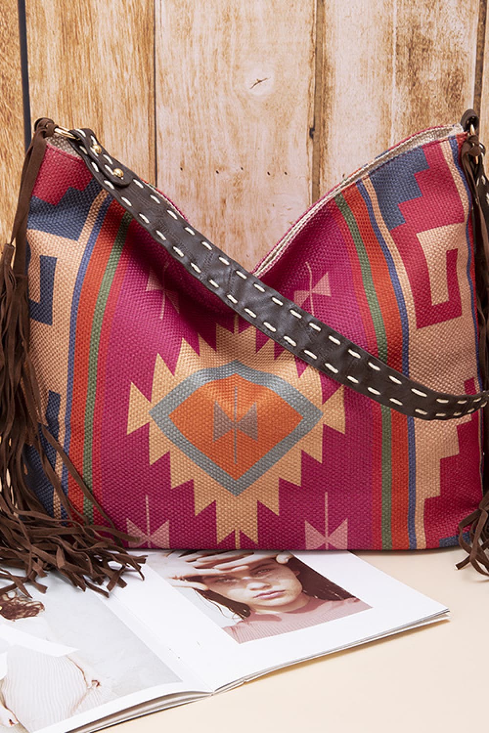 Sac fourre-tout en toile géométrique