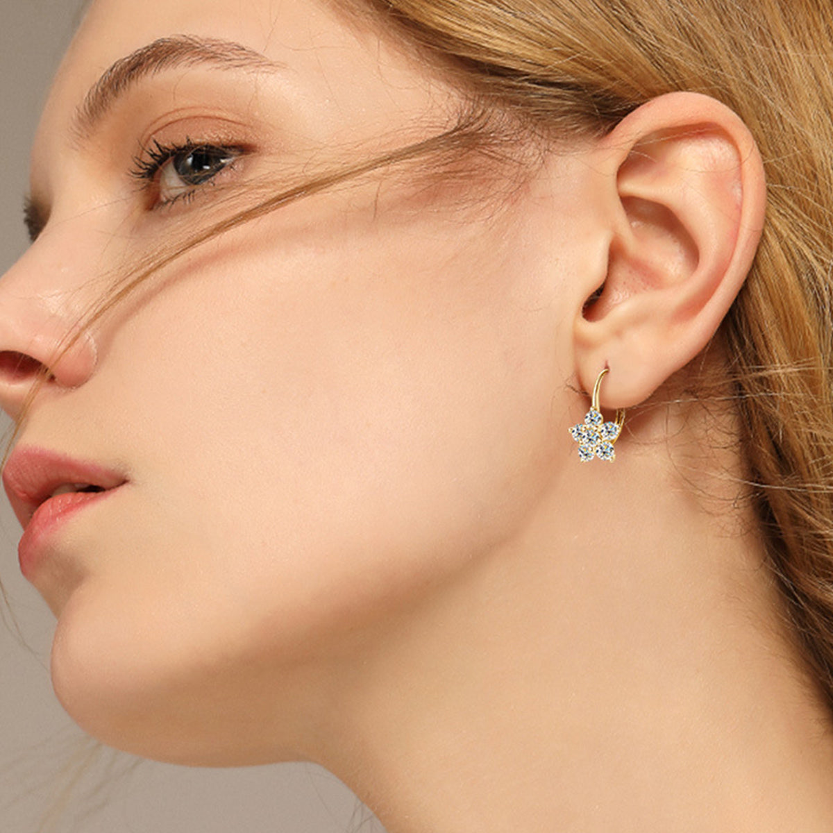 Boucles d'oreilles créoles en argent sterling 925 avec moissanite de 1,2 carat