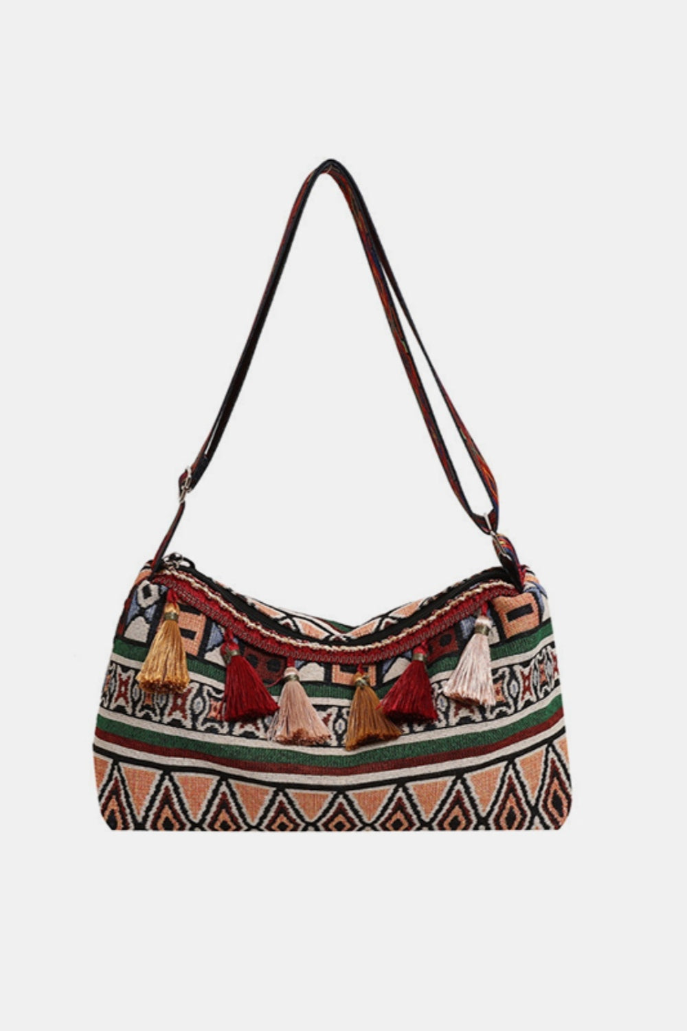 Sac à bandoulière réglable à pompon