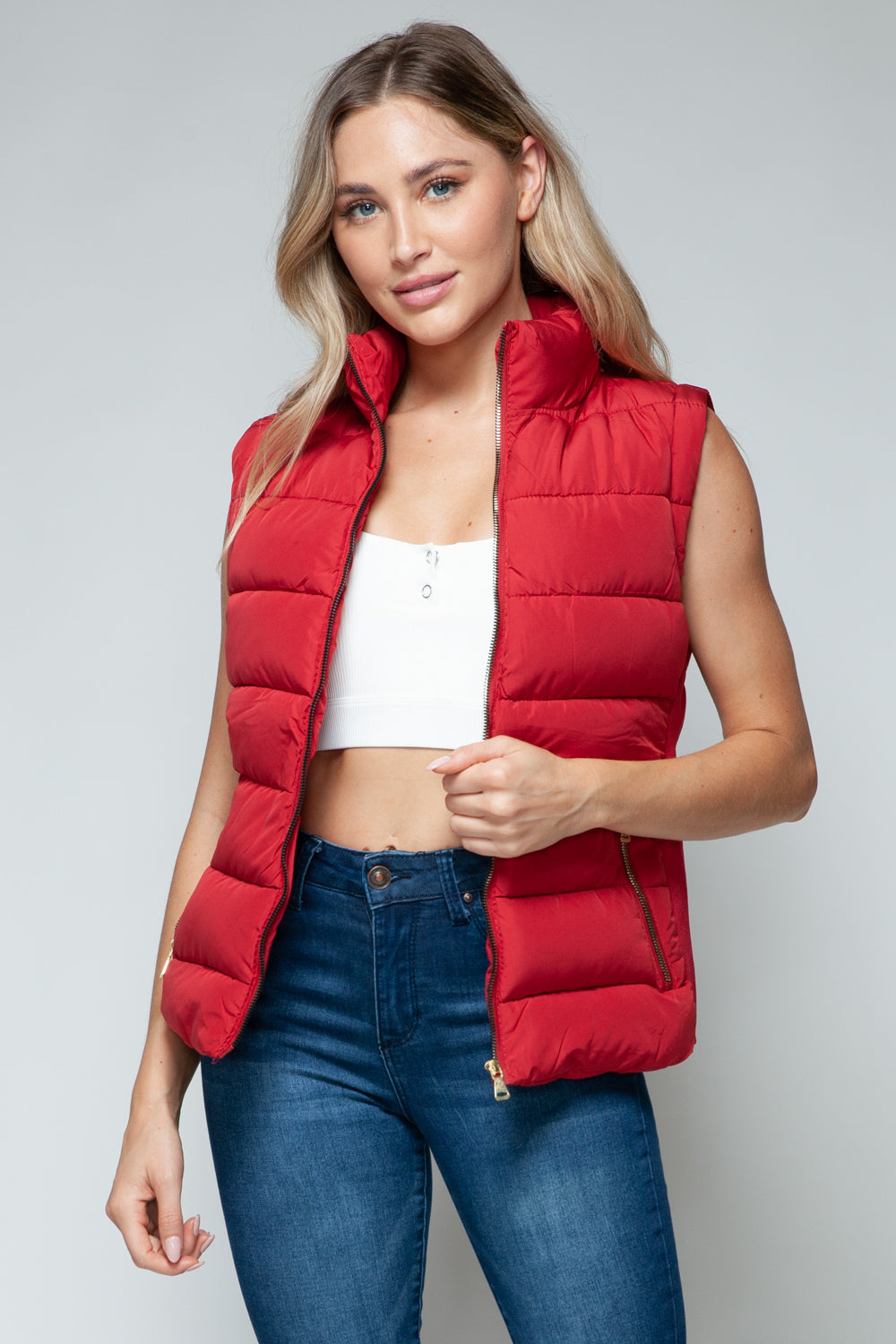 Gilet à col roulé zippé snob avec poches