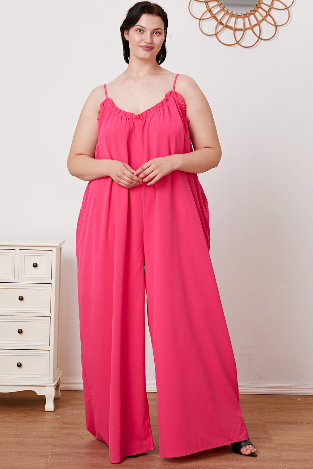 Combinaison camisole Double Take taille réelle à volants et à nouer dans le dos avec poches