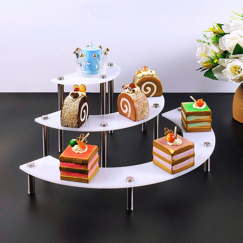 3 Layers Of Acrylic Cake Display Stand Cosmetics Round Dessert Display Stand Cake Stand