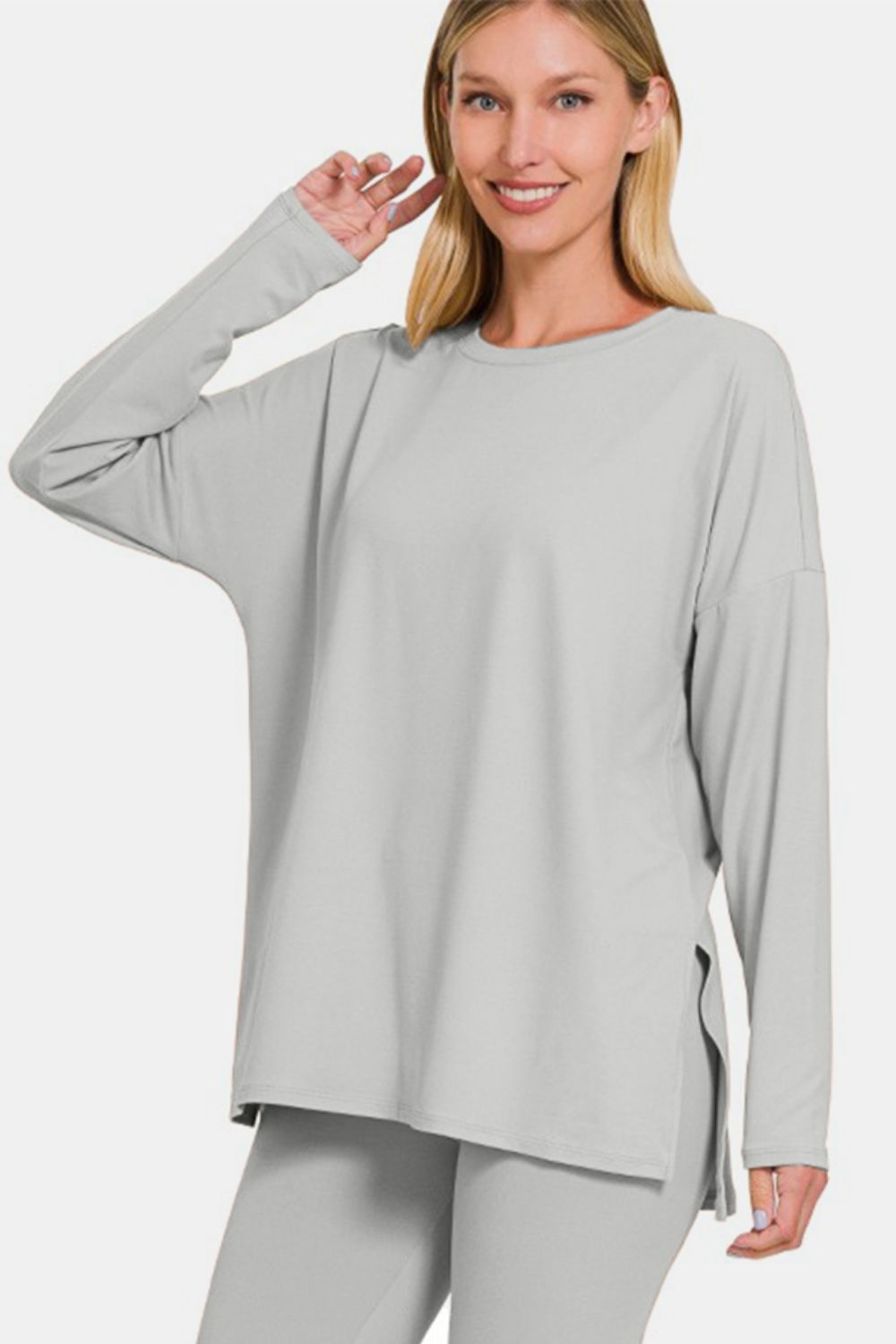Ensemble haut et leggings Zenana en microfibre brossée pleine grandeur