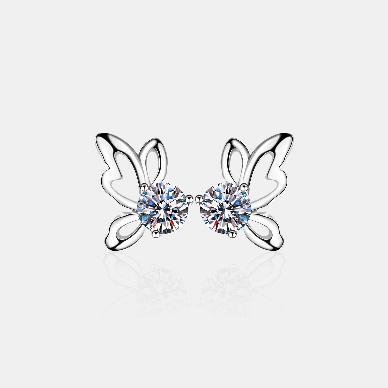 Boucles d'oreilles papillon en moissanite 1 carat