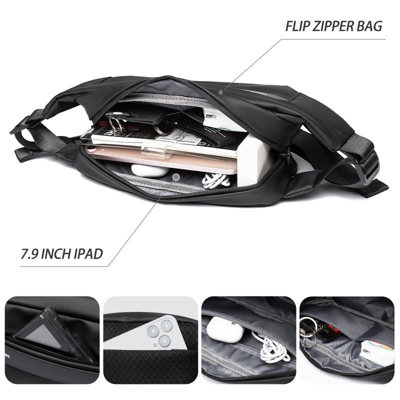 Chest bag men's small shoulder bag multifunctional trendy crossbody bag commuter mailman shoulder bag waist bag backpack