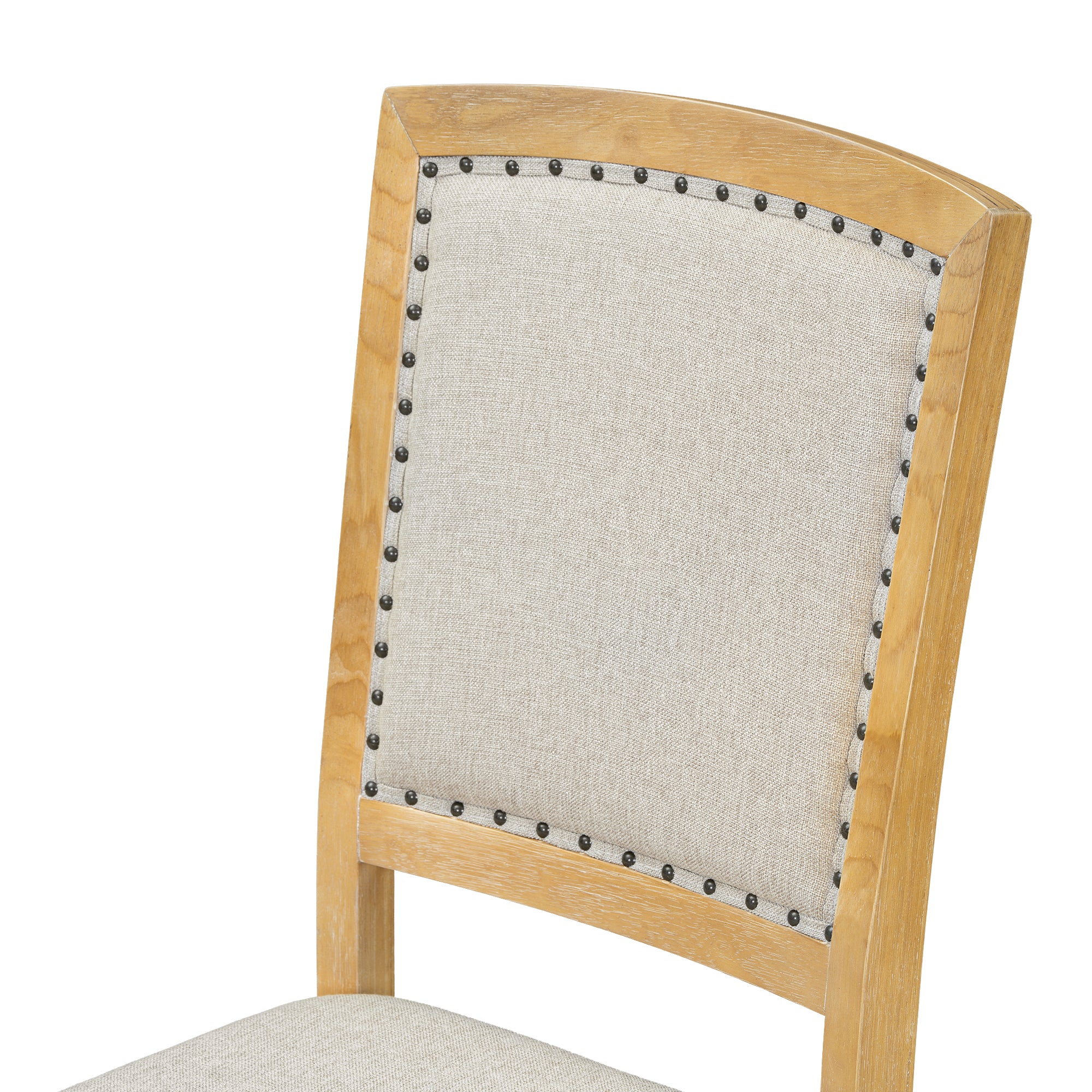 TOPMAX expandable 84 inch dining table set with 24 inch detachable leaves, 6 armless chairs and 2 armchairs 9 pieces natural