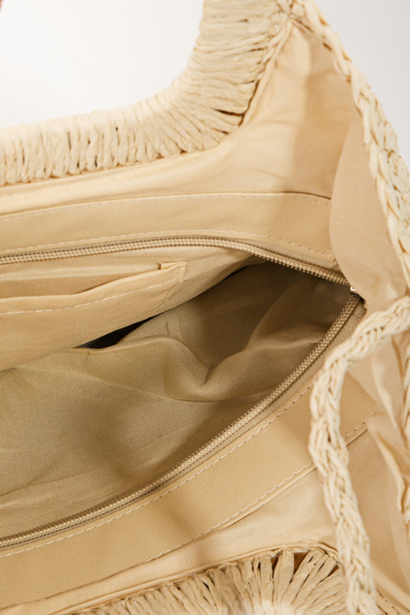 Sac fourre-tout tressé double usage Fame Color Block