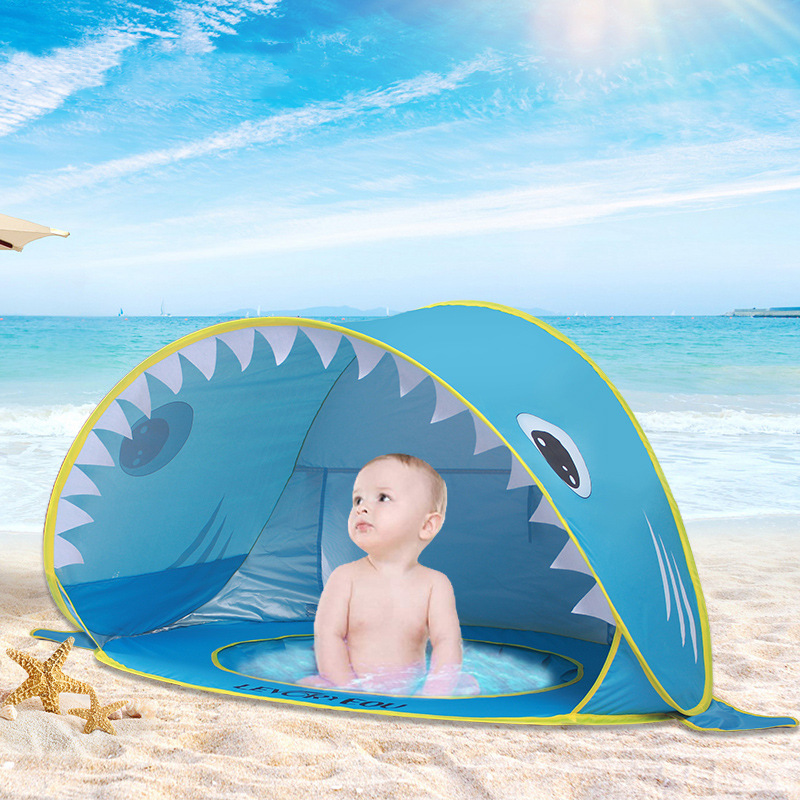 Tente de plage pour enfants, protection solaire et ombrage en bord de mer, tente de bac à sable entièrement automatique