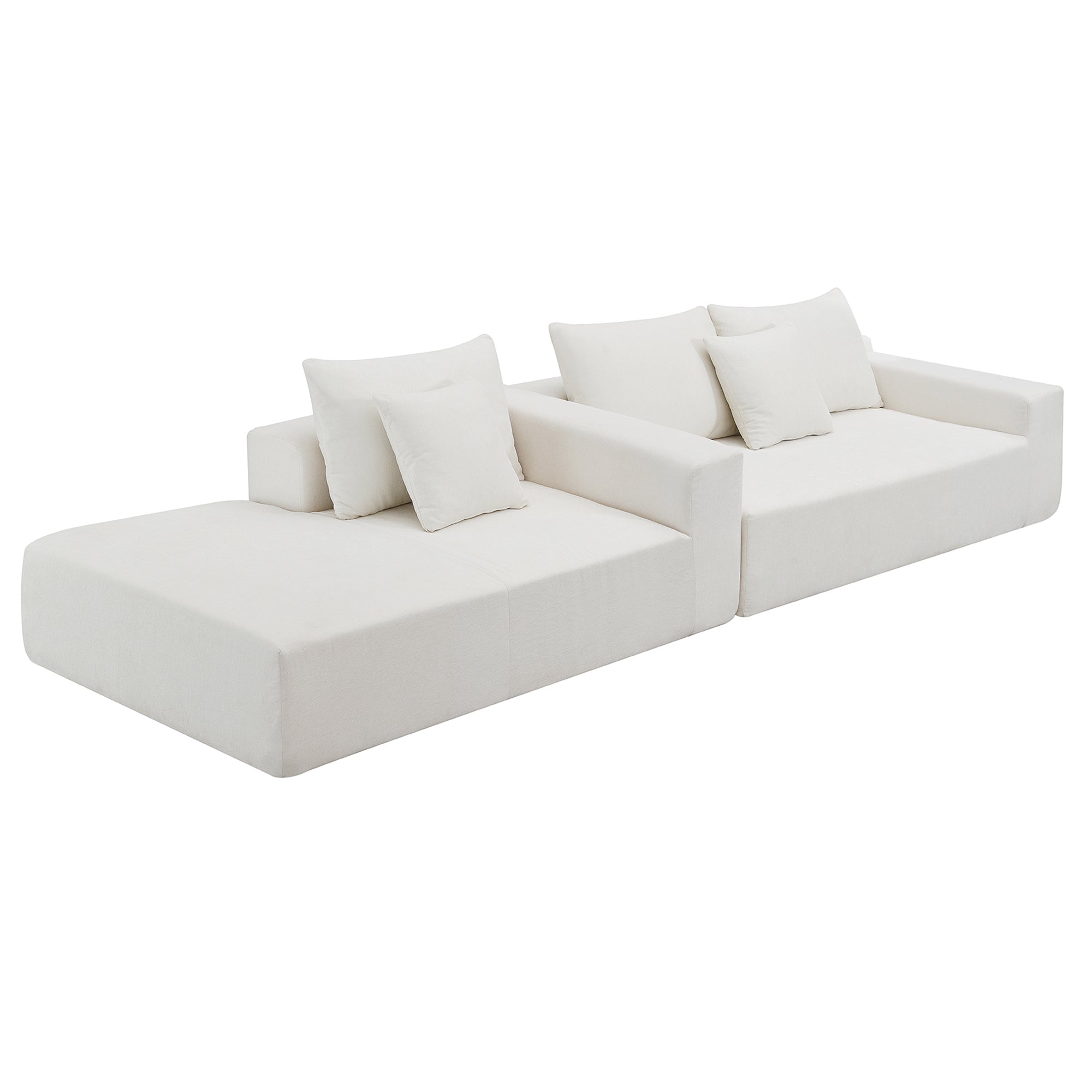 Ensemble de canapés de salon modulaires 109 x 68 pouces, style minimaliste moderne, blanc